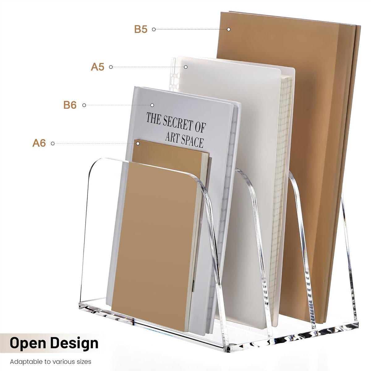 YUXUN Clear Acrylic Desktop File Sorter Organizer,Upright File Organizer, 3-S...