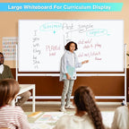 maxtek Rolling Whiteboard, 96x48 Large Double-Sided White Board Dry Erase on - Image 6