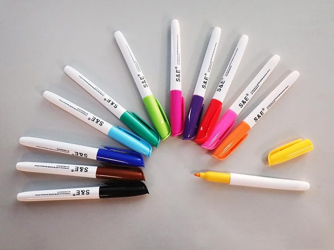 S & E TEACHER'S EDITION 96 Pcs Dry Erase Markers Colored markers 12 Assorted - Image 3