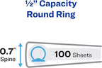 Avery Standard View 3 Ring Binder, 0.5" Round Rings, 100-Sheet Capacity - Image 2