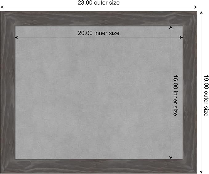 Amanti Art Grey Framed Magnetic Board 19x23 Small Vision Board - Image 3