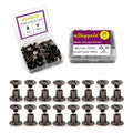 50 Sets Chicago Screws Carbon Steel Binding Screws Rivet Book Binding DIY Leather Craft Assembly Bolt M5*7mm Black