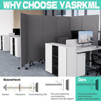 Soundproof Room Divider W/Wheels, 66in Office Dividers - Image 3