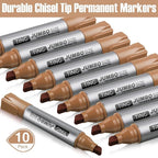 Fuutreo 10 Pack Jumbo Permanent Markers Bulk Large Chisel Tip Permanent Markers - Image 2
