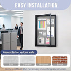 Homezelle Enclosed Bulletin Board 36"x24" Outdoor Weatherproof Cork Noticeboard - Image 6