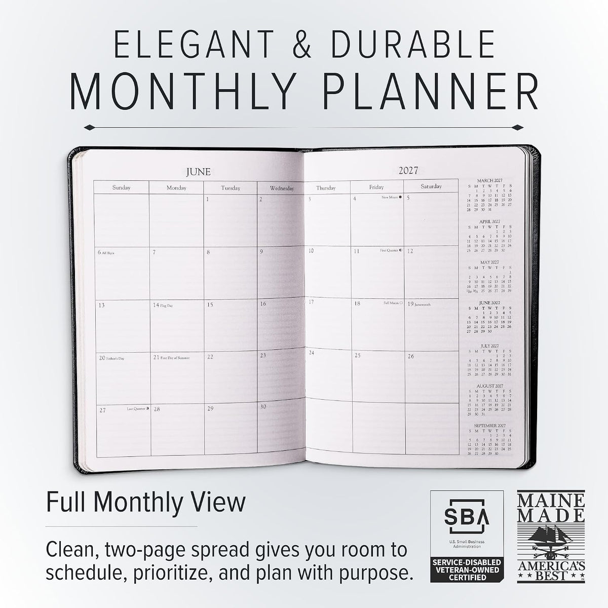 Gallery Leather Desk Monthly Planner 2026-2027 Acadia Hope