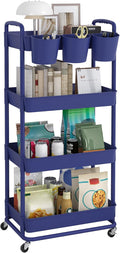 JIUYOTREE 4-Tier Plastic Rolling Storage Cart Utility Cart by JIUYOTREE
