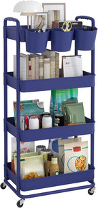 JIUYOTREE 4-Tier Plastic Rolling Storage Cart Utility Cart by JIUYOTREE