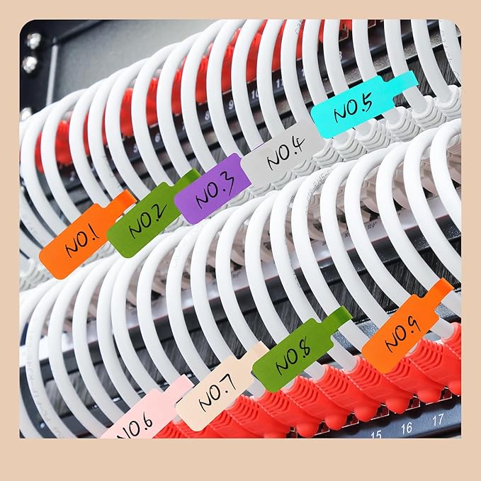 35 Pcs Multicolored Color-Coded Nylon Cable & Cord Labels - Image 5