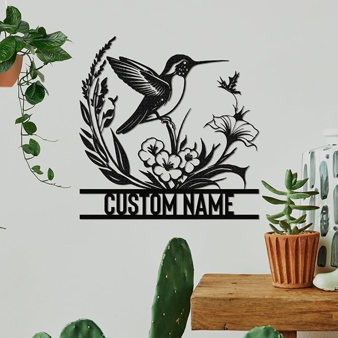 Personalized Metal Signs | Bird Metal Wall Art | Metal Name Sign Birds Welcome - Image 2