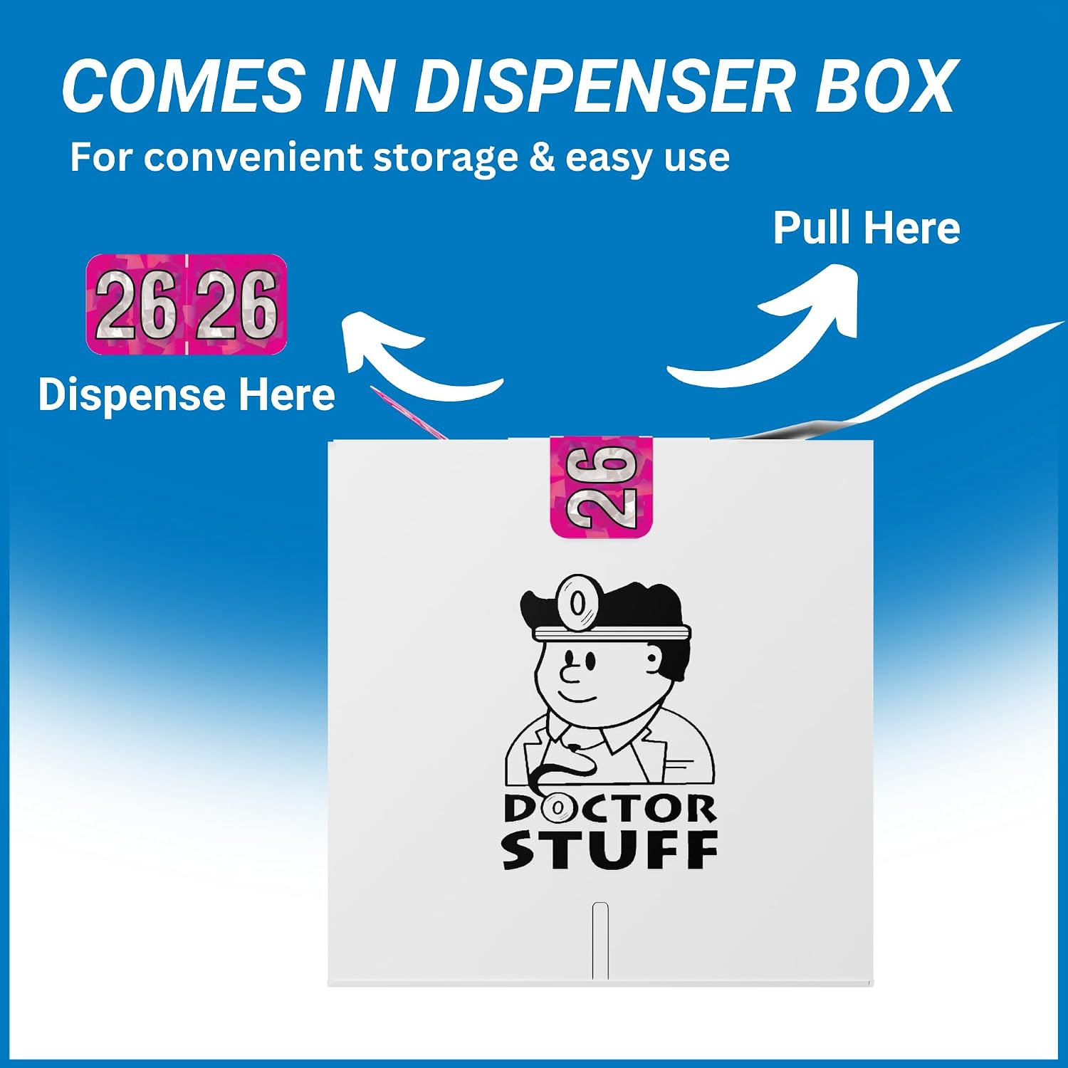 2026 Chart Stickers, Holographic Fuchsia, End Tab, 3/4 x 1-1/2, 500/Roll | Doctor Stuff 26 Year Stickers & Labels, Permanent-Adhesive USA Made to Stay Put for the Life of the Chart