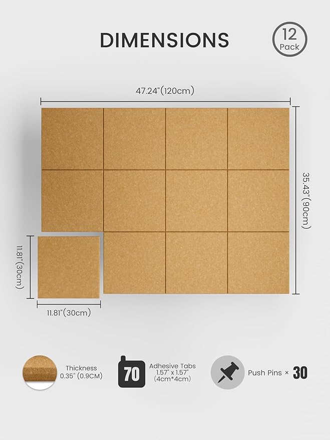 Bumusty Large Cork Board 47"x35" Alternative - Image 2