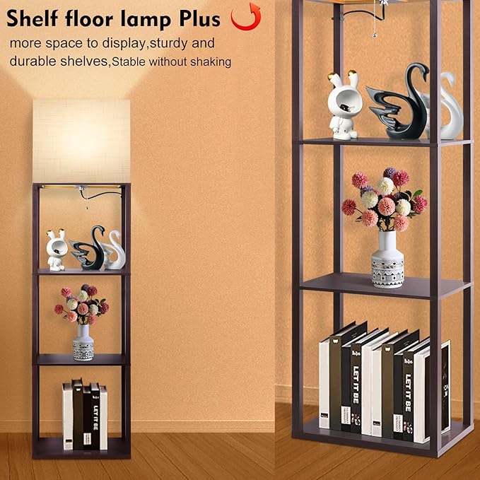 RUNTOP Plus - Floor Lamp with Shelves, Wide Shelf Lamp, Shelf Floor Lamp with - Image 4