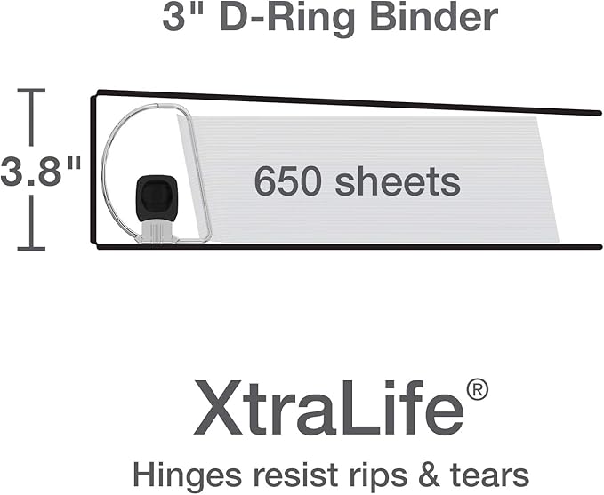 Oxford 3 Ring Binders, Binders for School and Office, 3 Inch ONE-Touch Easy - Image 3