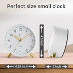 Analog Alarm Clock, 4 inch Super Silent Non Ticking Small Clock - Image 7