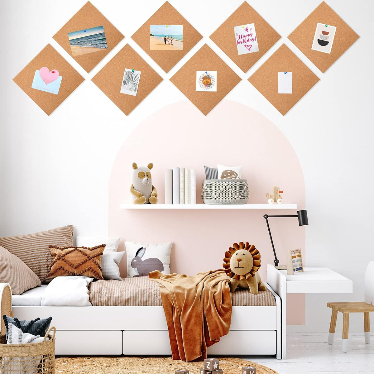 Kosiz 30 Pack 12x12 Cork Board Squares Bulk 1/4" Cork Board Tiles for Wall