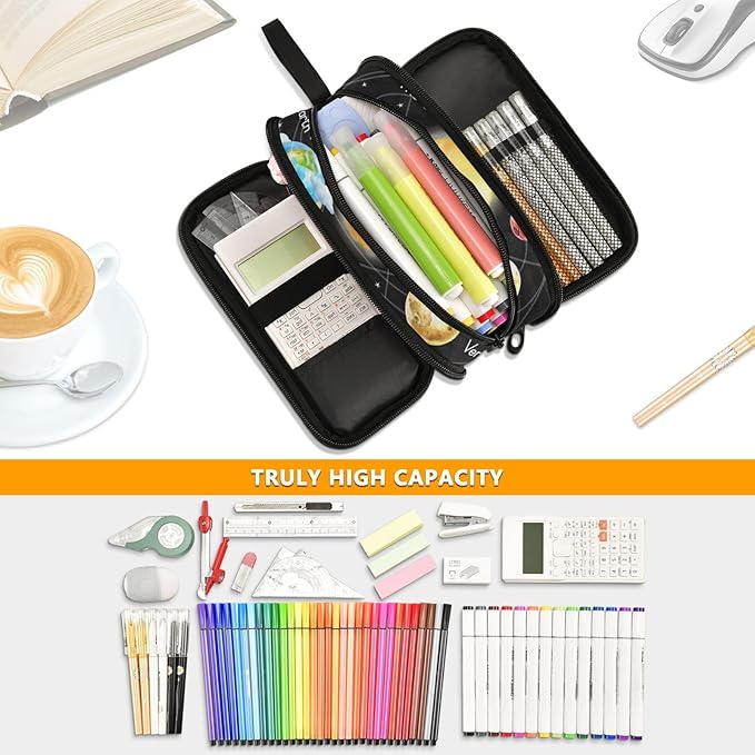 BOENLE Solar System Space Planets Pencil Case Box Boys Girls Large Pencil Pouch - Image 5