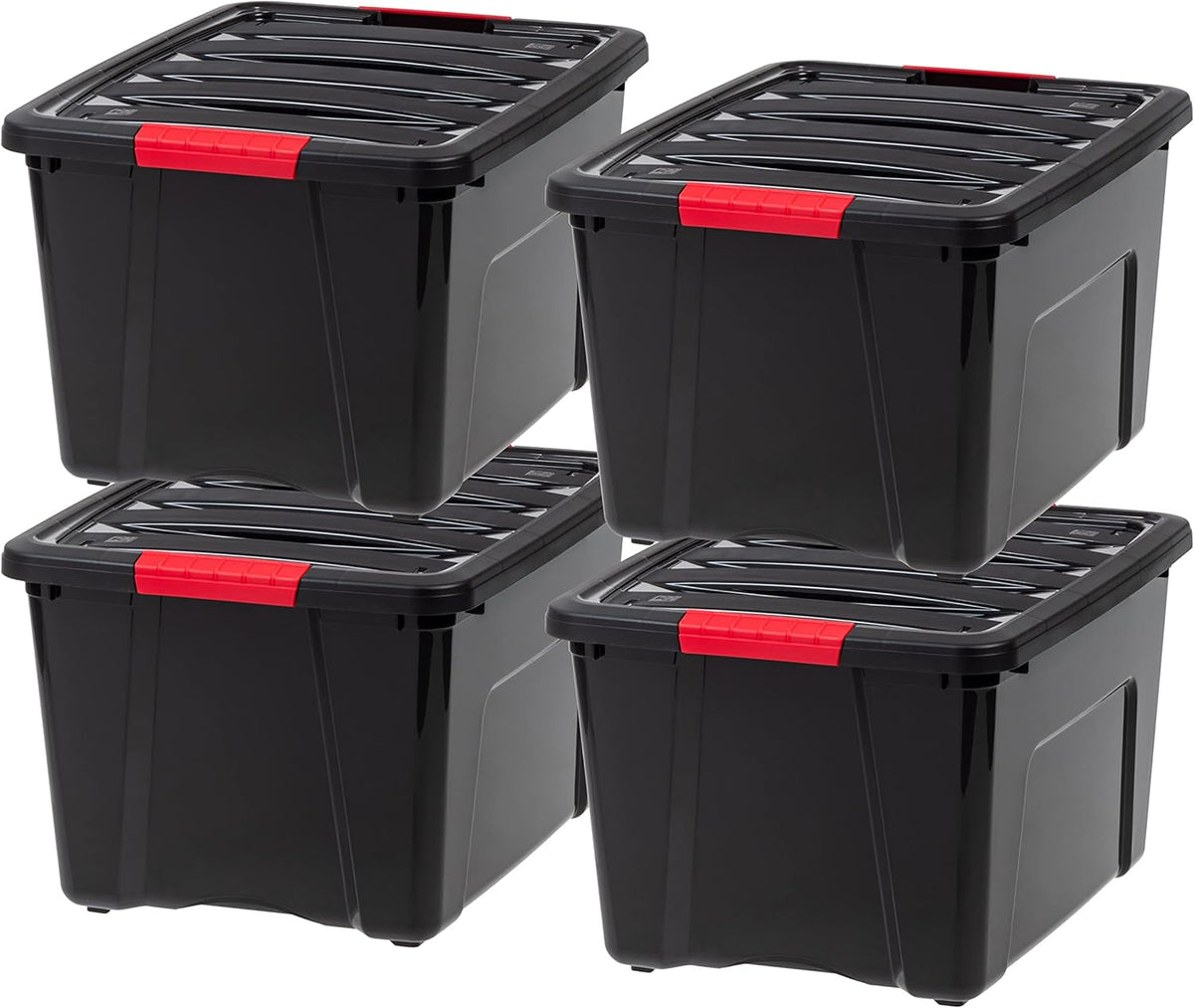 IRIS USA 40 Qt Stackable Plastic Storage Bins