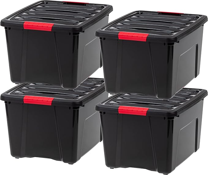 IRIS USA 40 Qt Stackable Plastic Storage Bins by IRISUSA