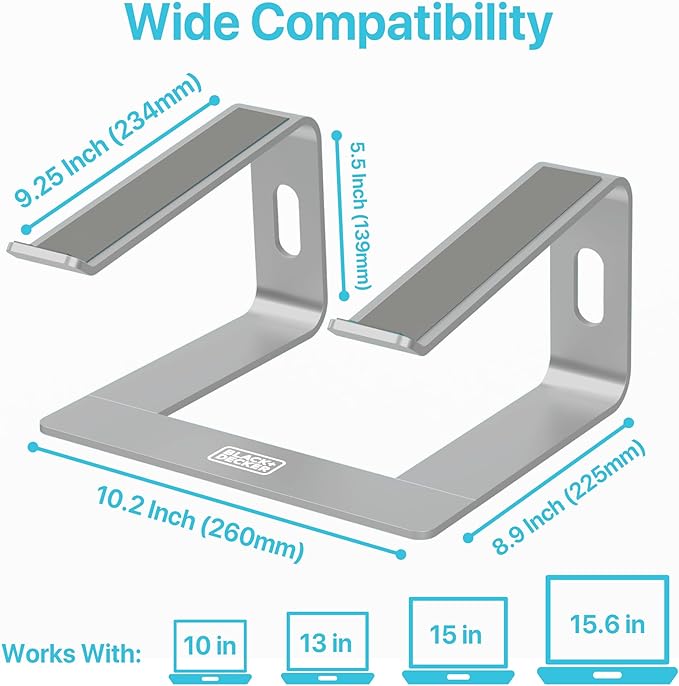 BLACK+DECKER Laptop Stand for Computer Desk, Ergonomic Laptop Stand for Desk - Image 6