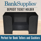 BankSupplies Deposit Ticket Holder | 10W x 4D x 6H | Black Textured, Molded - Image 6