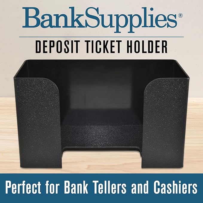 BankSupplies Deposit Ticket Holder | 10W x 4D x 6H | Black Textured, Molded - Image 6