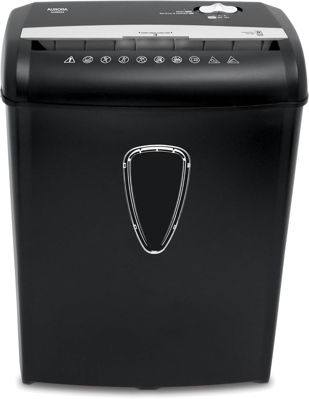 Aurora AU890XA 8-Sheet Crosscut Paper and Credit Card Shredder