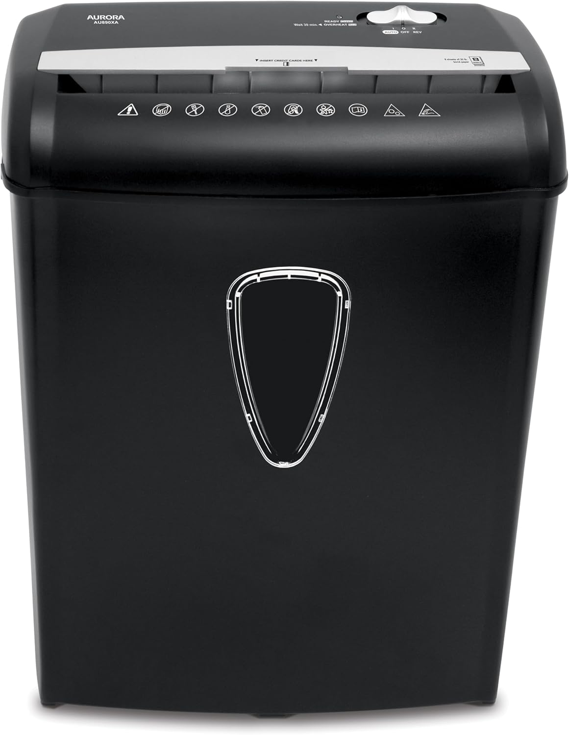 Aurora AU890XA 8-Sheet Crosscut Paper and Credit Card Shredder