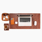 Node Leather - Genuine Leather Desk Mat, Desk Organizer & Cup Coaster - Leather