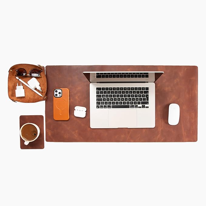 Node Leather - Genuine Leather Desk Mat, Desk Organizer & Cup Coaster - Leather by NodeLeather