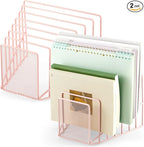 2 Pcs 7 Section Incline File Sorter Metal Wire Mesh File Rack by Chivertion