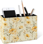 Famame Yellow Flowers Small Leaves Pencil Holder by Famame