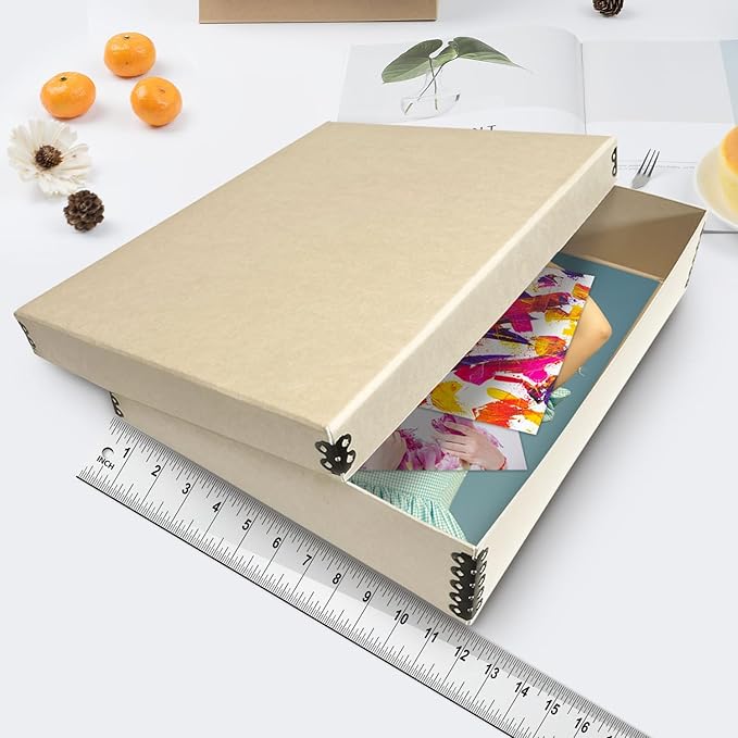 Lineco Museum Archival Storage Box, 11.75x14.75x3 in. Drop Front Design. - Image 3