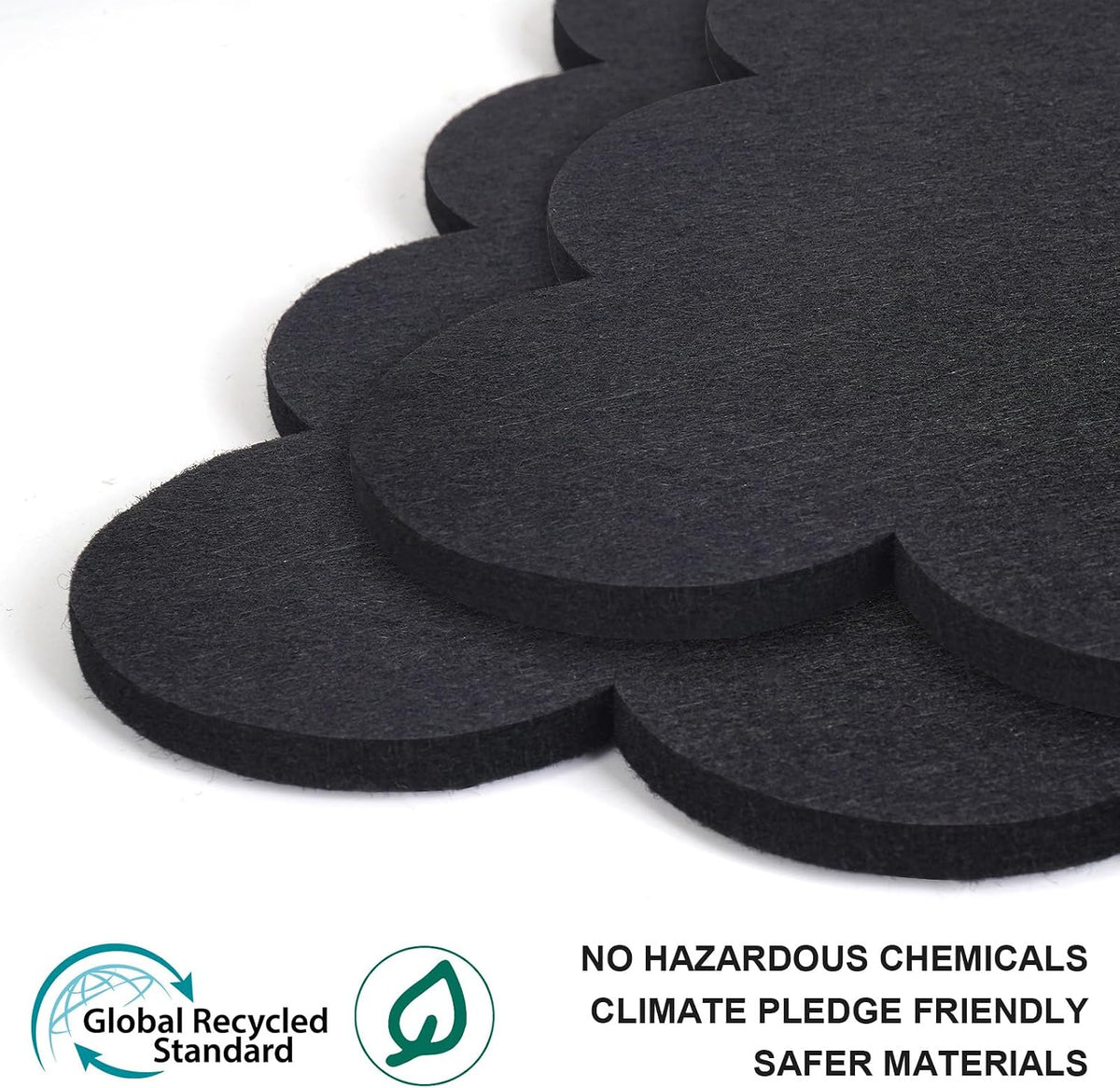 Scalloped Bulletin Board 36 x 24 Inches Felt Pin Board, Black