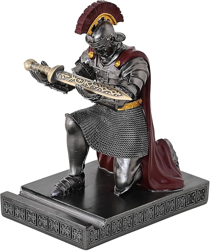 CYXStar Roman Praetorian Prefect Warrior Knight Pen Holder Desk Ornament Resin by CYXStar