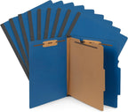 Blue Summit Supplies 10 Dark Blue Classification Folders, 1 Divider, Letter | Heavy duty 25pt dark blue pressboard, 1 divider, 2 in expansion, 2 prong, medical files and office reports