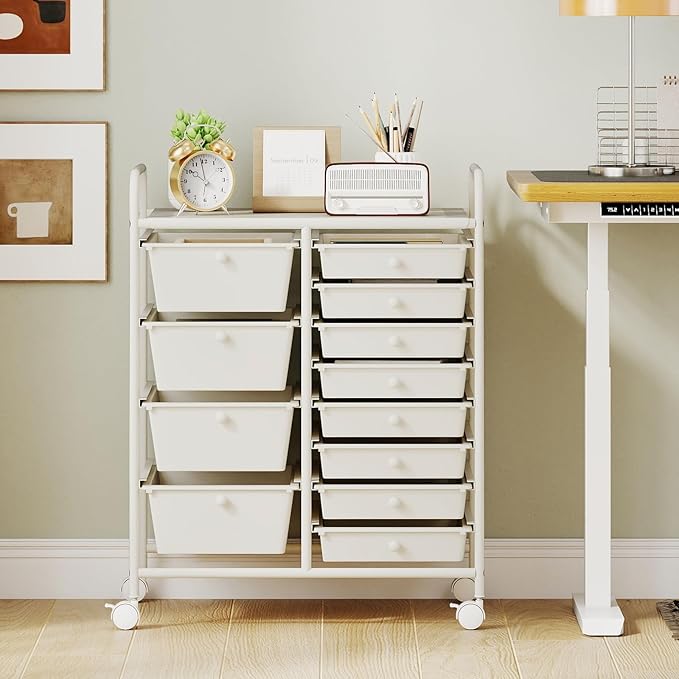 LDAILY 12 Drawer Rolling Storage Cart, Rolling Cart - Image 2