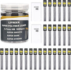 Lifreer 0.7 Lead Refills, Unbreakable 0.7 mm Lead Refills and 2 Premium Erasers by Lifreer