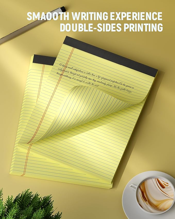 Legal Pads 8.5 x 11 College Ruled, 12 Pack Yellow Legal Note Pads 8.5 x 11 - Image 4