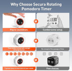 Secura Pomodoro Timer, Rotating Cube Time Tracker, Flip Gravity Sensor - Image 4