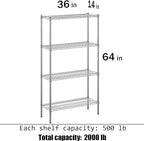 Regal Altair 14" Deep x 36" Wide x 64" Height Wire Shelving Kit | 4-Tier | NSF - Image 3