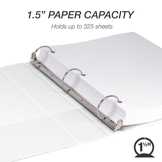 Samsill Economy 1.5 Inch 3 Ring Binder Bulk Pallet, Made in The USA, Round Ring - Image 3