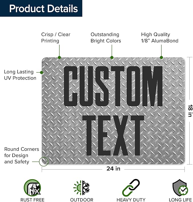 Custom Sign, Custom Street Sign, 11 Font Colors, 13 Font Styles, 4 Hole Options - Image 6