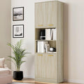Cozy Castle Kitchen Pantry Cabinet, 4 Doors Open Countertop Utility Hutch by CozyCastle