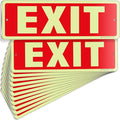 iSYFIX Exit Glow in the Dark Sign Aluminum – 12 Pack 12x4 Inch – by iSYFIXPREMIUMSIGNS