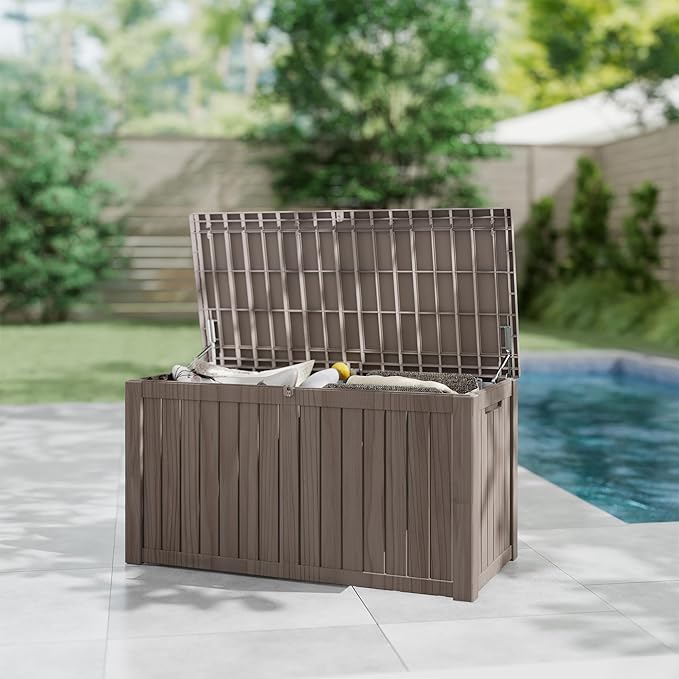 Yardgrace 180 Gallon Outdoor Storage Box Waterproof, Resin Deck Boxes - Image 6