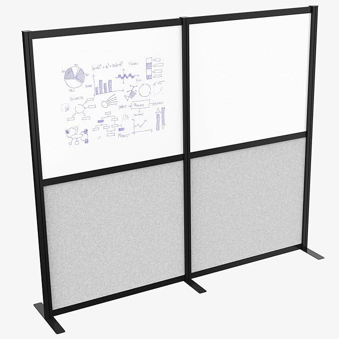 VIVO Modular Wall System, 2 PET and Whiteboard Panels, Professional Office by VIVO