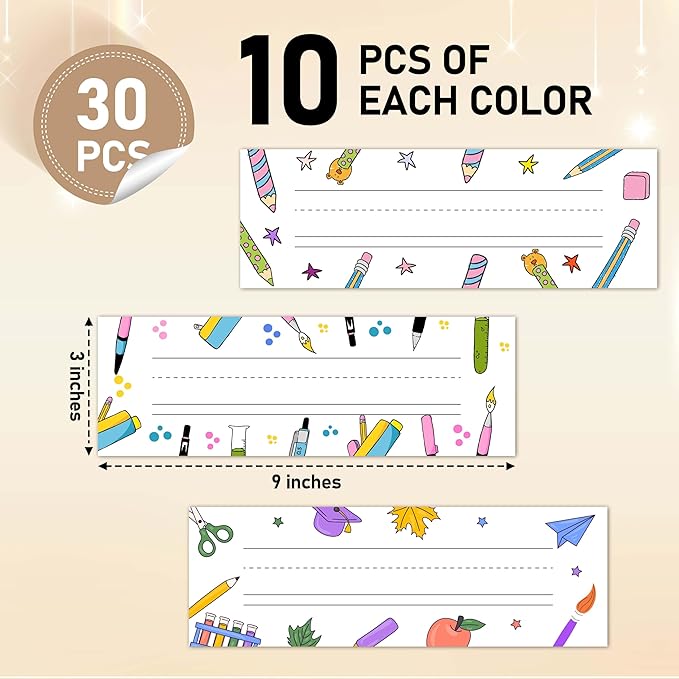 Name Tags for Classroom Cubbies, 30 Colorful Name Plates for Desks, Back to - Image 2