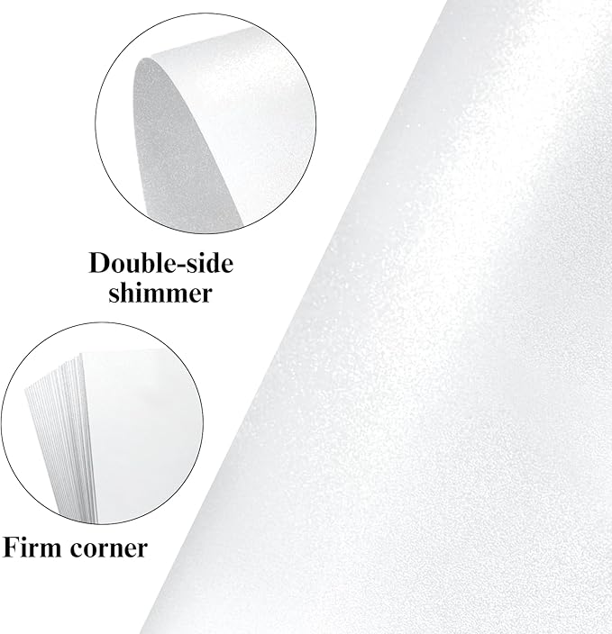 Shimmer Shiny White Envelopes 5.25 x 7.25 inches 100 PCS, Goefun A7 Euro V Flap - Image 4