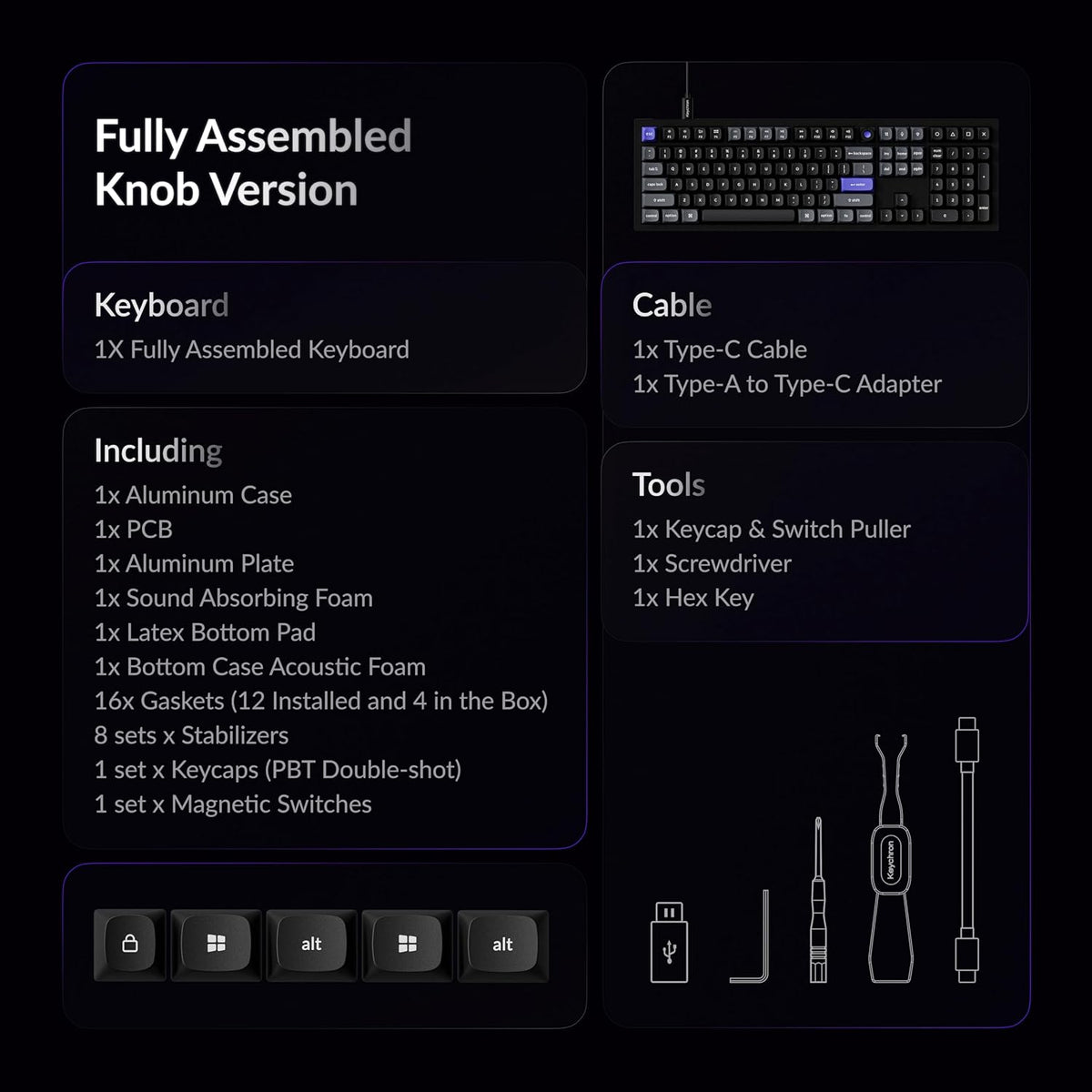 Keychron Q6 HE 8K Full-Size Wired Hall Effect Keyboard, Aluminum Black